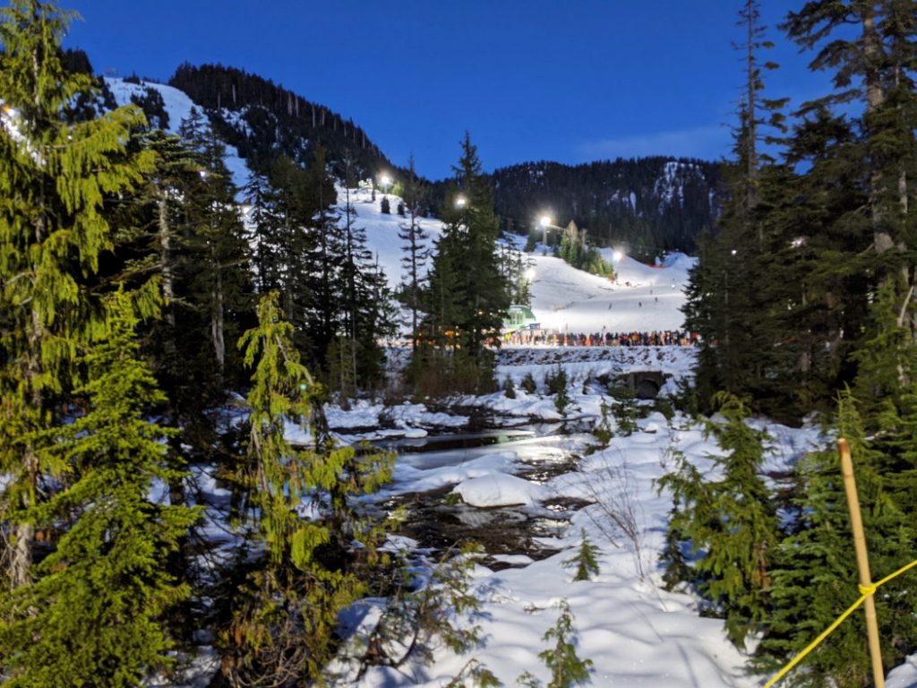 Cypress Mountain at night