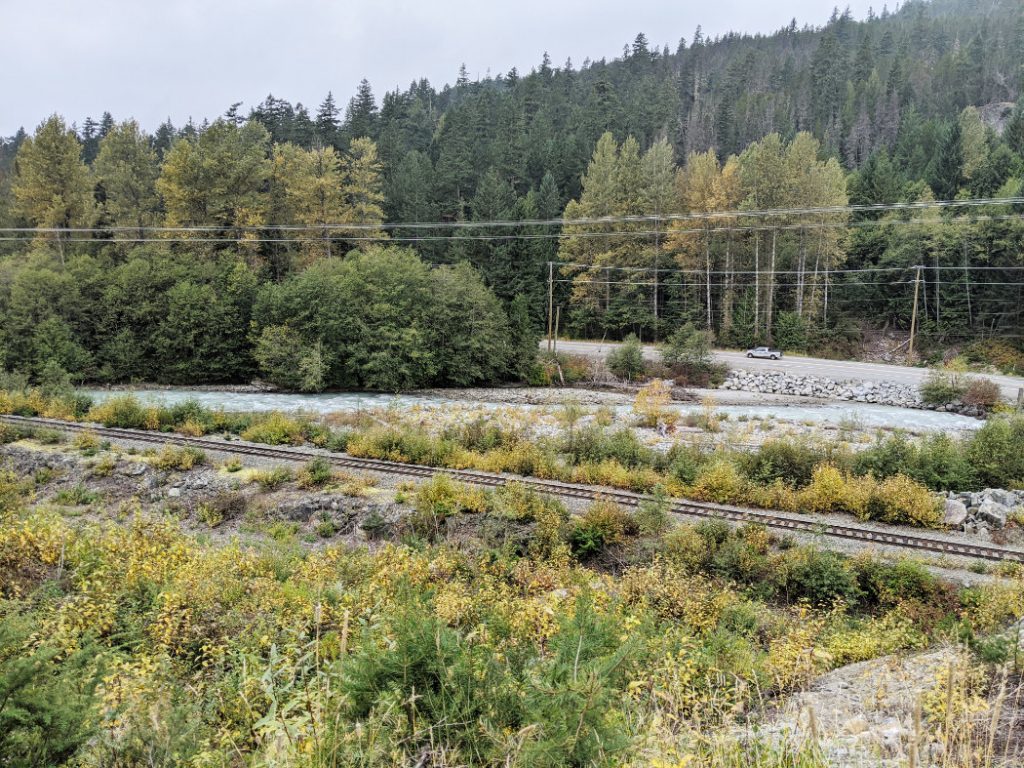 The trainline next to the Green River