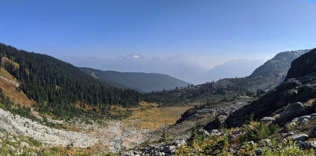 Panorama down from Iceberg Lake