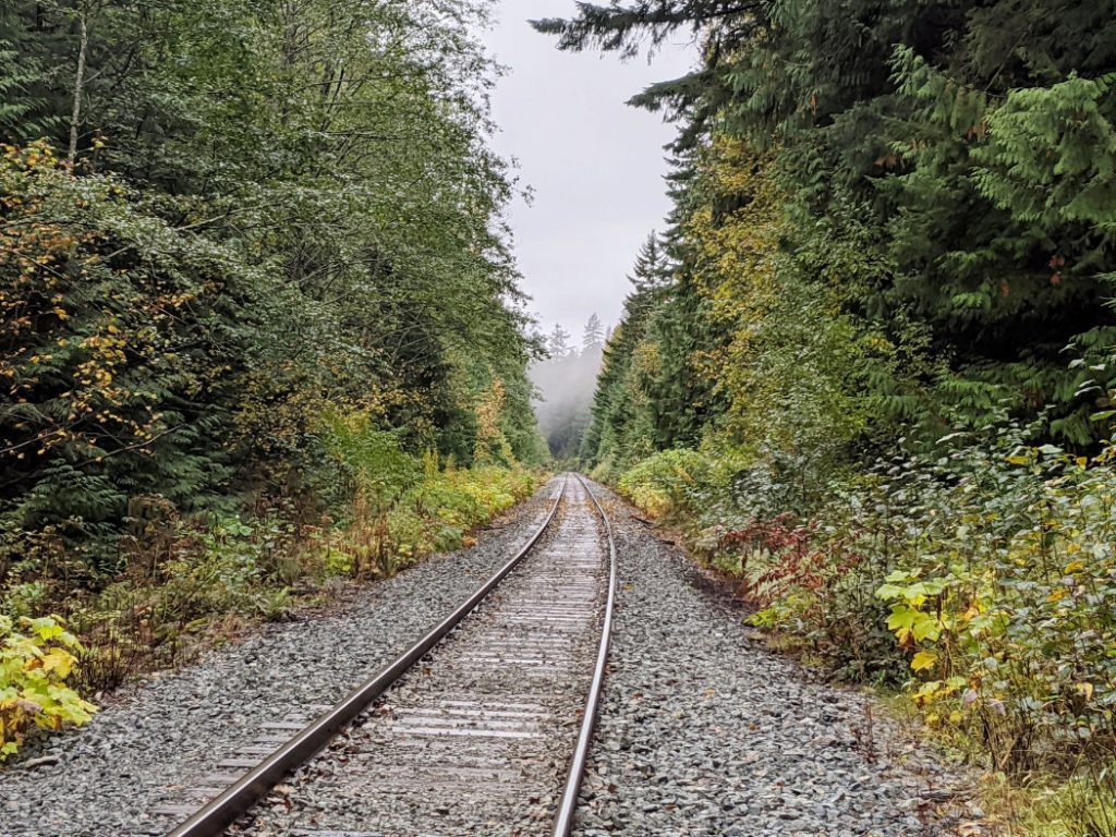 Train line near the path