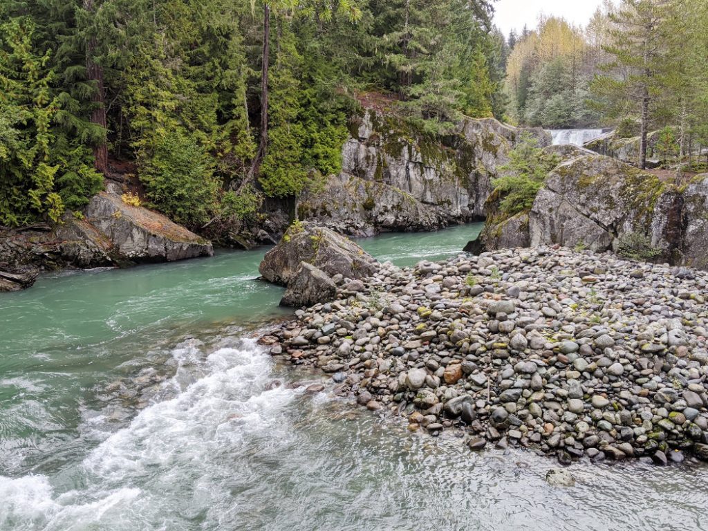Cheakamus River and waterfall view