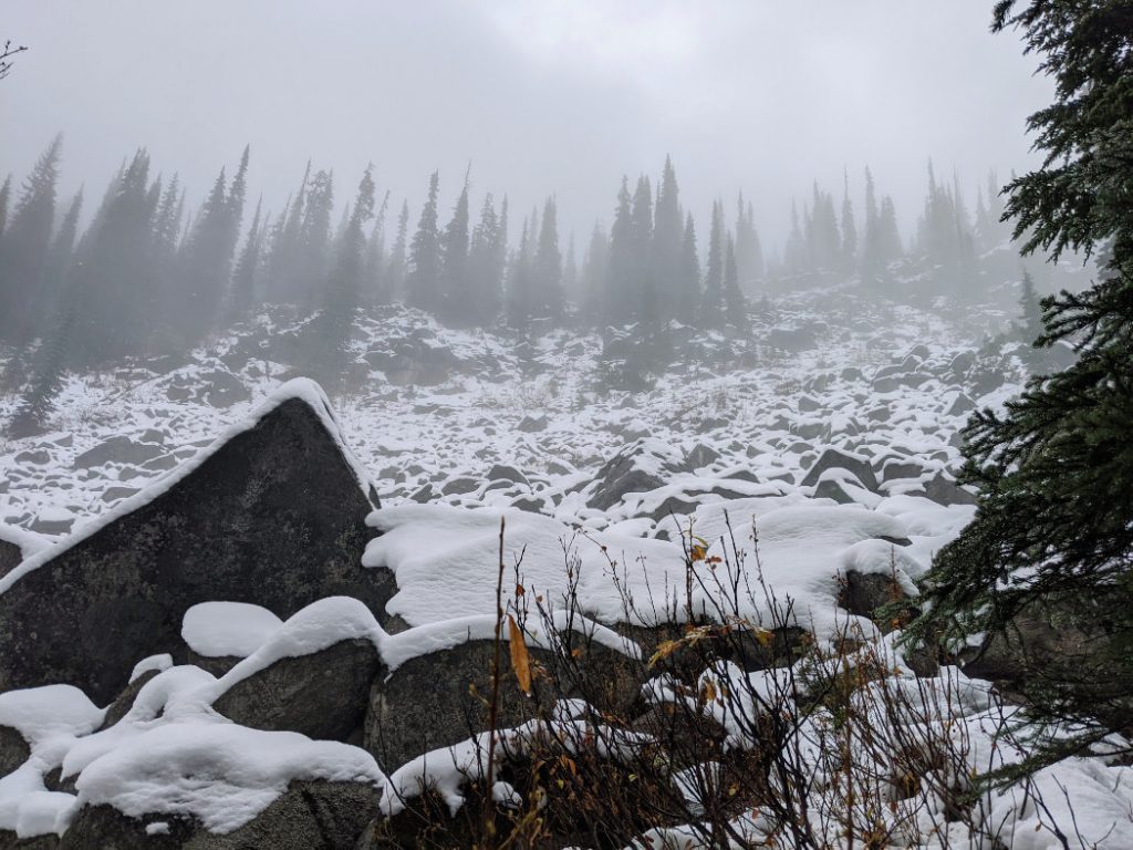 Boulder field - Rohr Lake is up there