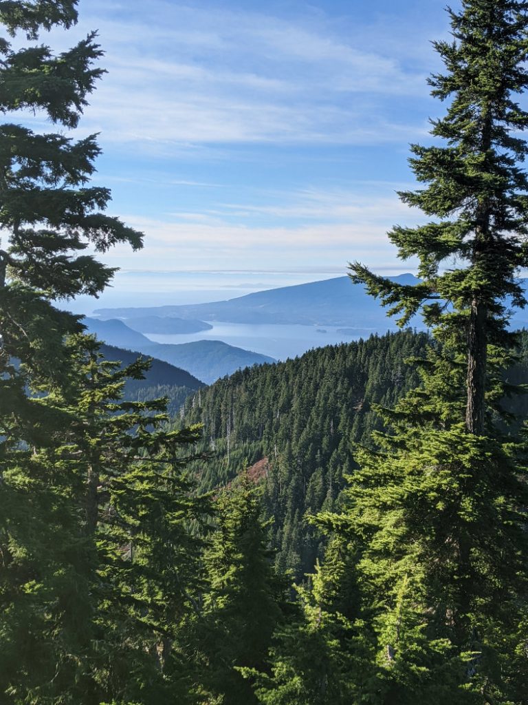 Peeking down from Hollyburn Peak