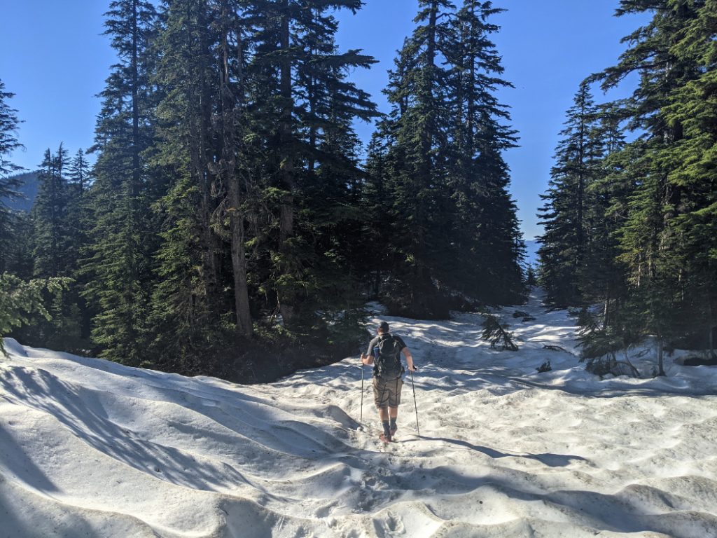 Loads of snow on Mason's Ridge in June