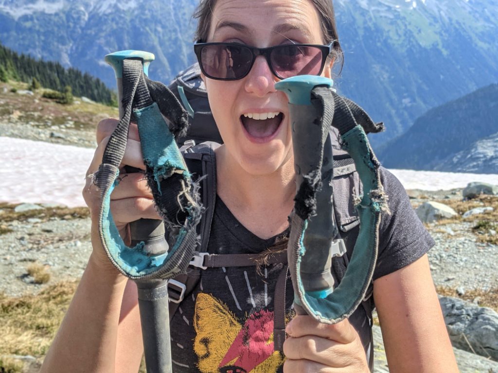 Marmot damage to my hiking poles