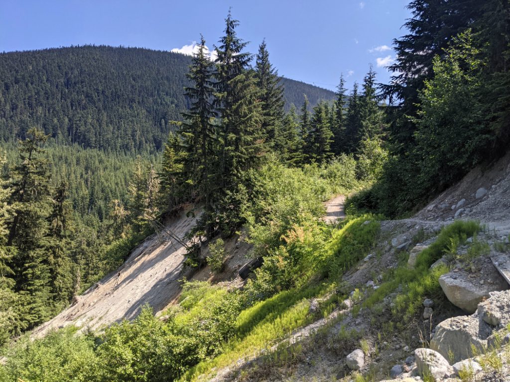 Slow sloping trail down to Whistler
