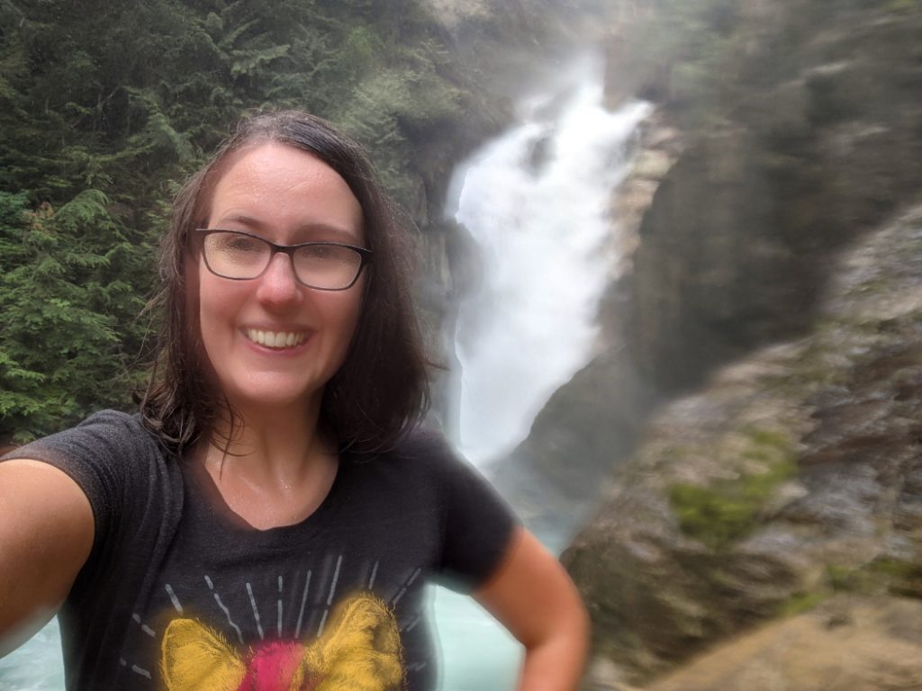 Bear Creek Falls in Glacier National Park - Up close, you'll get soaked