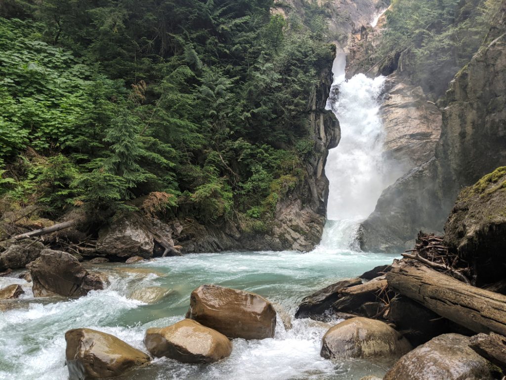 Below Beautiful Bear Creek Falls in Glacier National Park