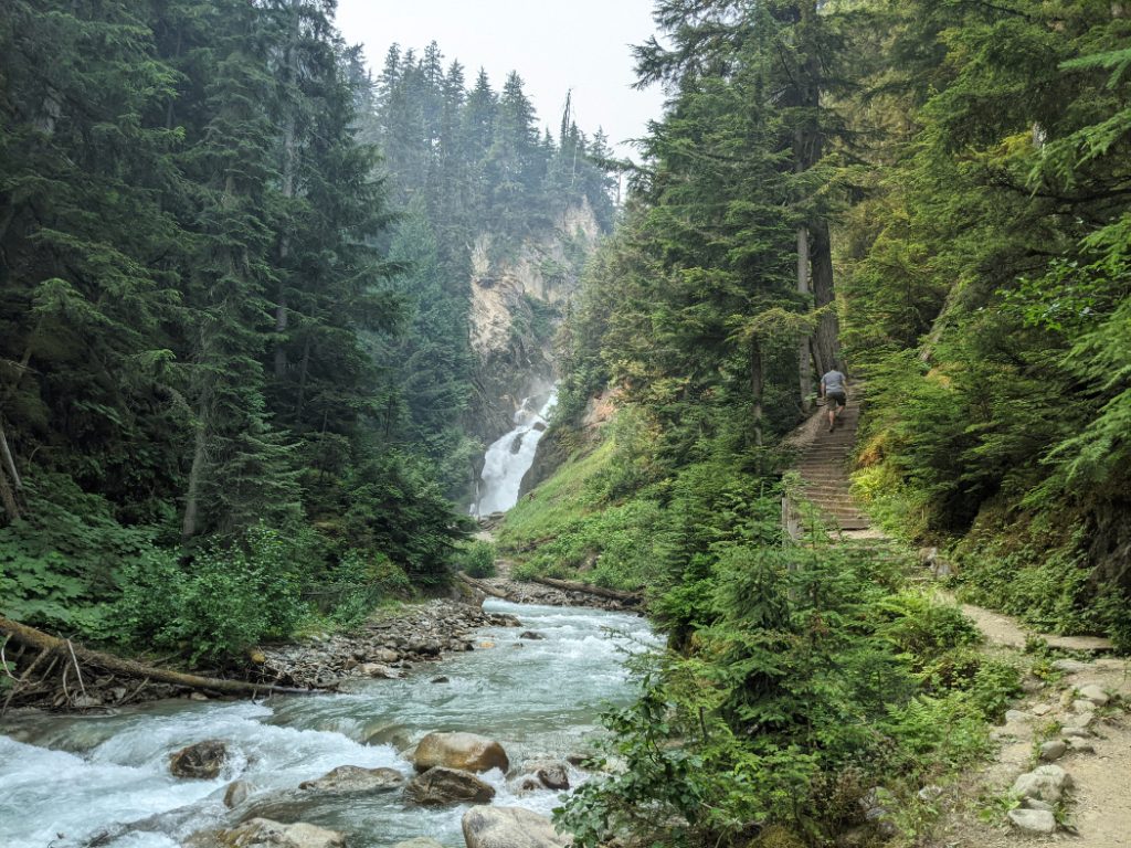 Connaught Creek with steps and Bear Creek Falls in the distance
