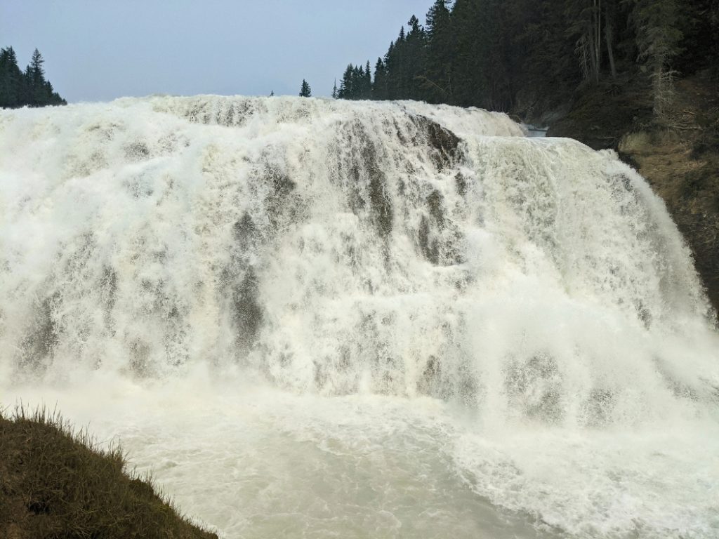Up Close to Wapta Falls on the rock pile