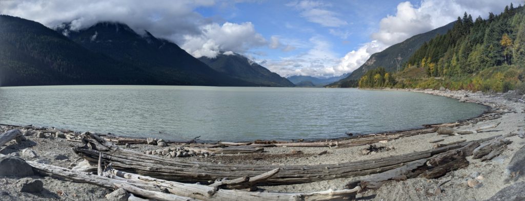 Lillooet Lake from Twin One Creek - a great lunch spot