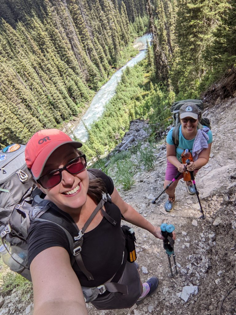 Looking down at Helmet Creek