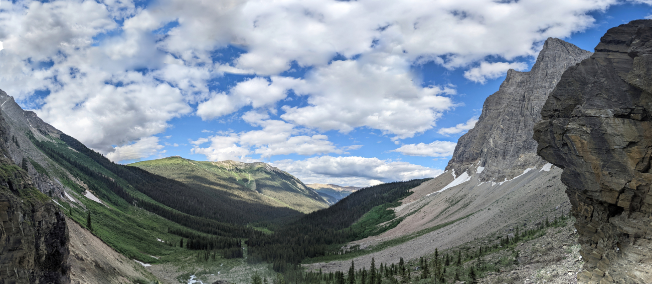This is the view backwards from Helmet Falls