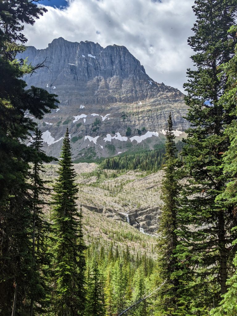 Mount Gray above Tumbling Creek waterfall