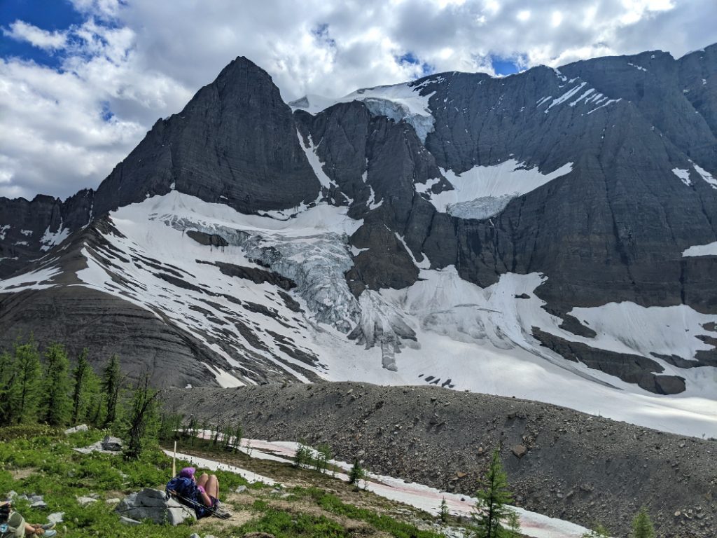 Relaxing at Tumbling Pass - Tumbling Peak and the Tumbling Glacier