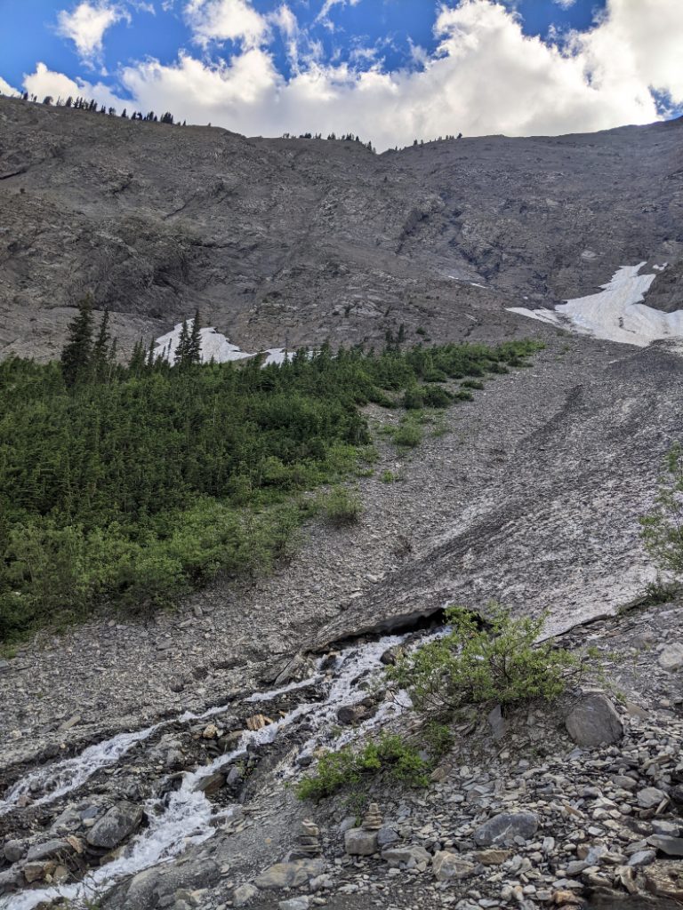 Creek crossing - avoid snow bridges in the summertime