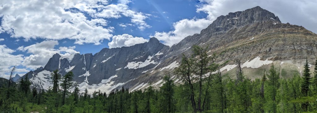 First views of Tumbling pass (from near Wolverine Pass)
