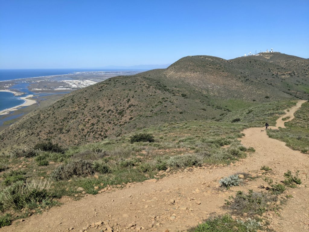Navy satellite tracking station on Laguna Peak from Mugu Peak