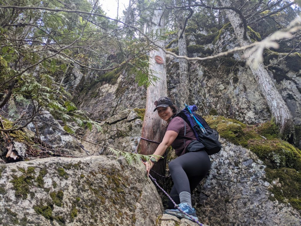 Ropes to help you up Leading Peak
