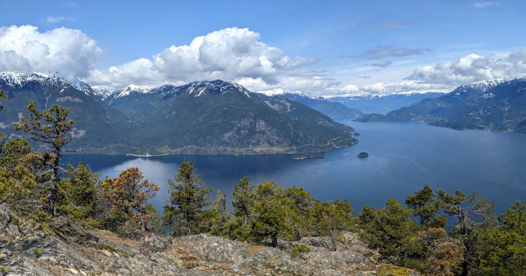 Views looking North to Squamish from Leading Peak