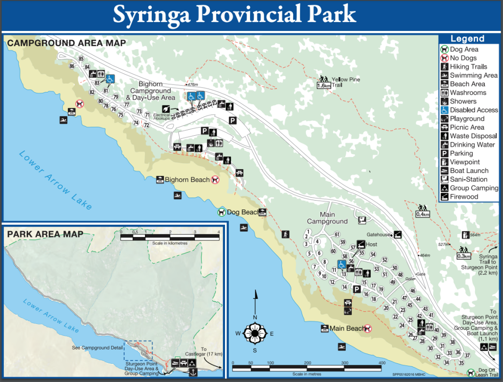 Syringa Provincial Park map