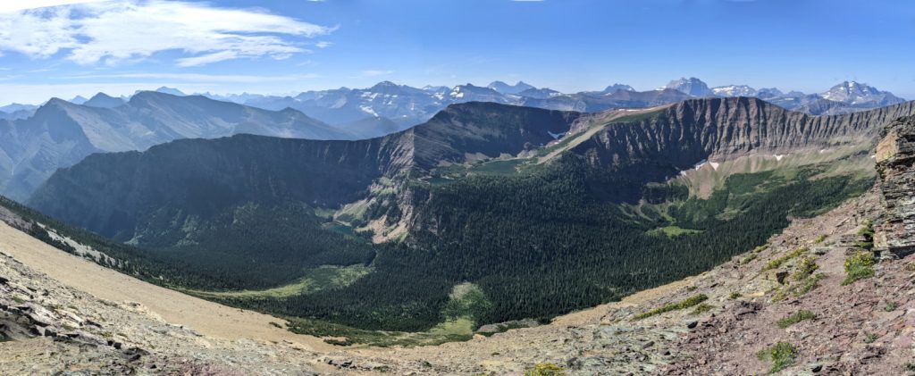 Rowe Lakes and Mount Rowe from Lineham ridge (before you start climbing Mount Lineham)