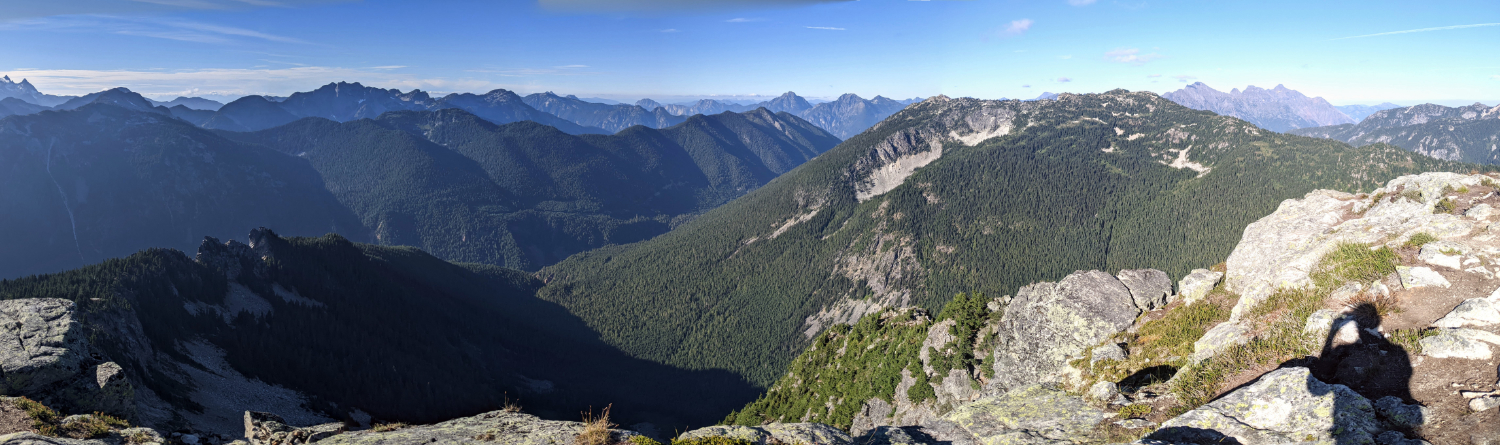 Flora Peak - the spikes (left) are the Gargoyles we saw from Lindeman Lake, with Goat Ridge beyond